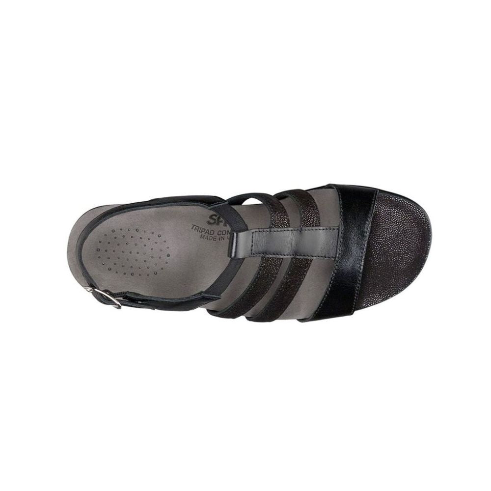SAS Women's Allegro Heel Strap Leather Sandal - Black