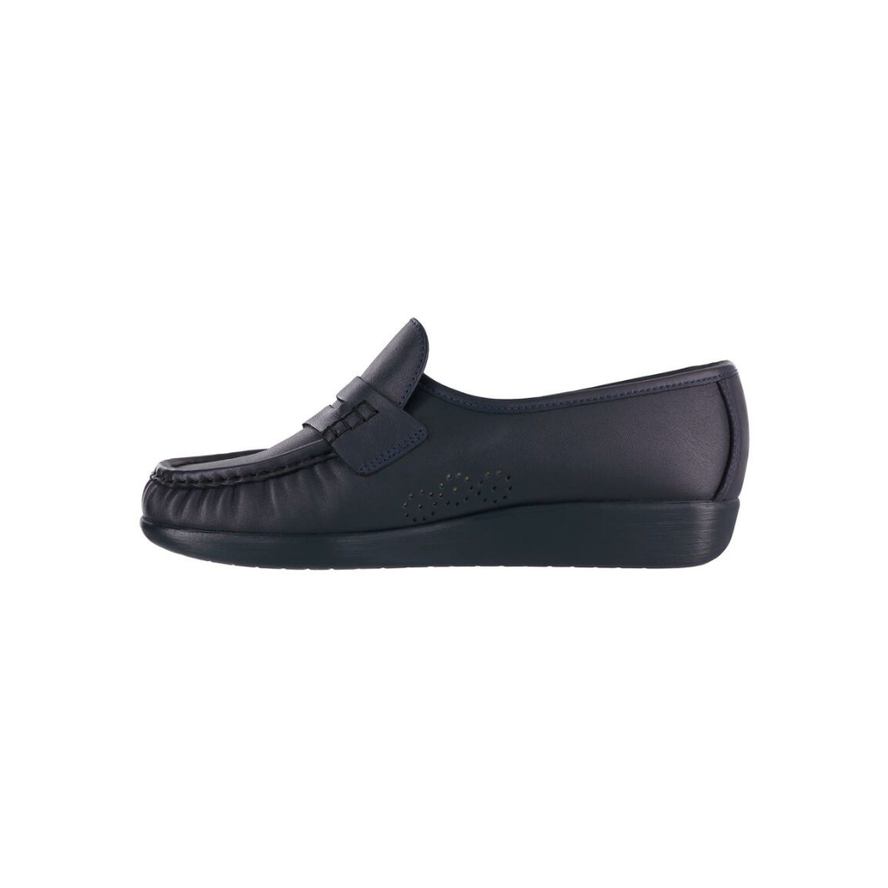 SAS Women's Classic - Leather Comfort Slip-On Loafer - Navy