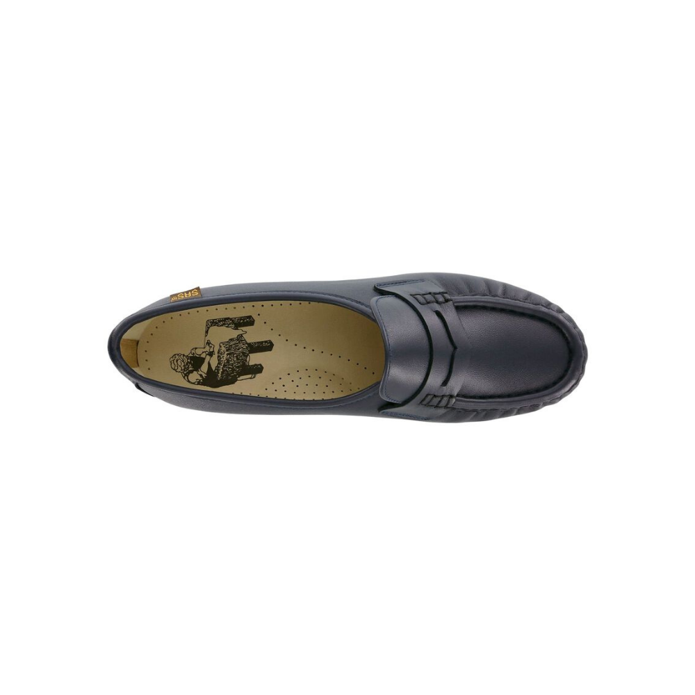 SAS Women's Classic - Leather Comfort Slip-On Loafer - Navy