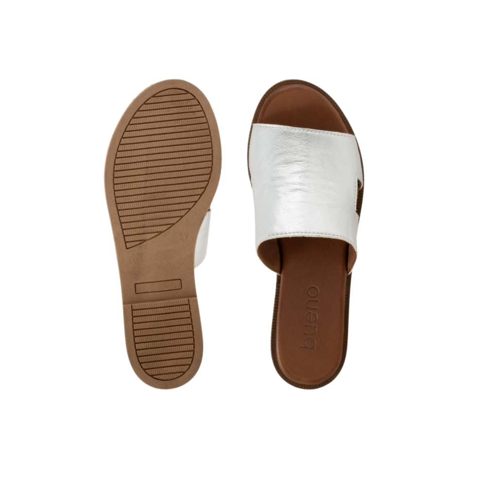 Bueno Women's Hendrix Leather Slide - Dark Silver