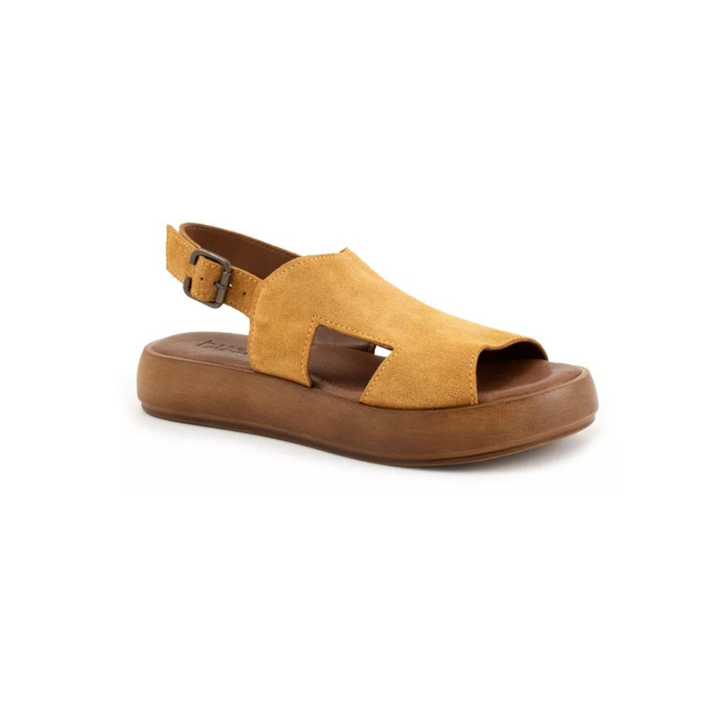 Bueno Women's Jacob Slingback Platform Sandals - Mustard Suede (B2519-09)