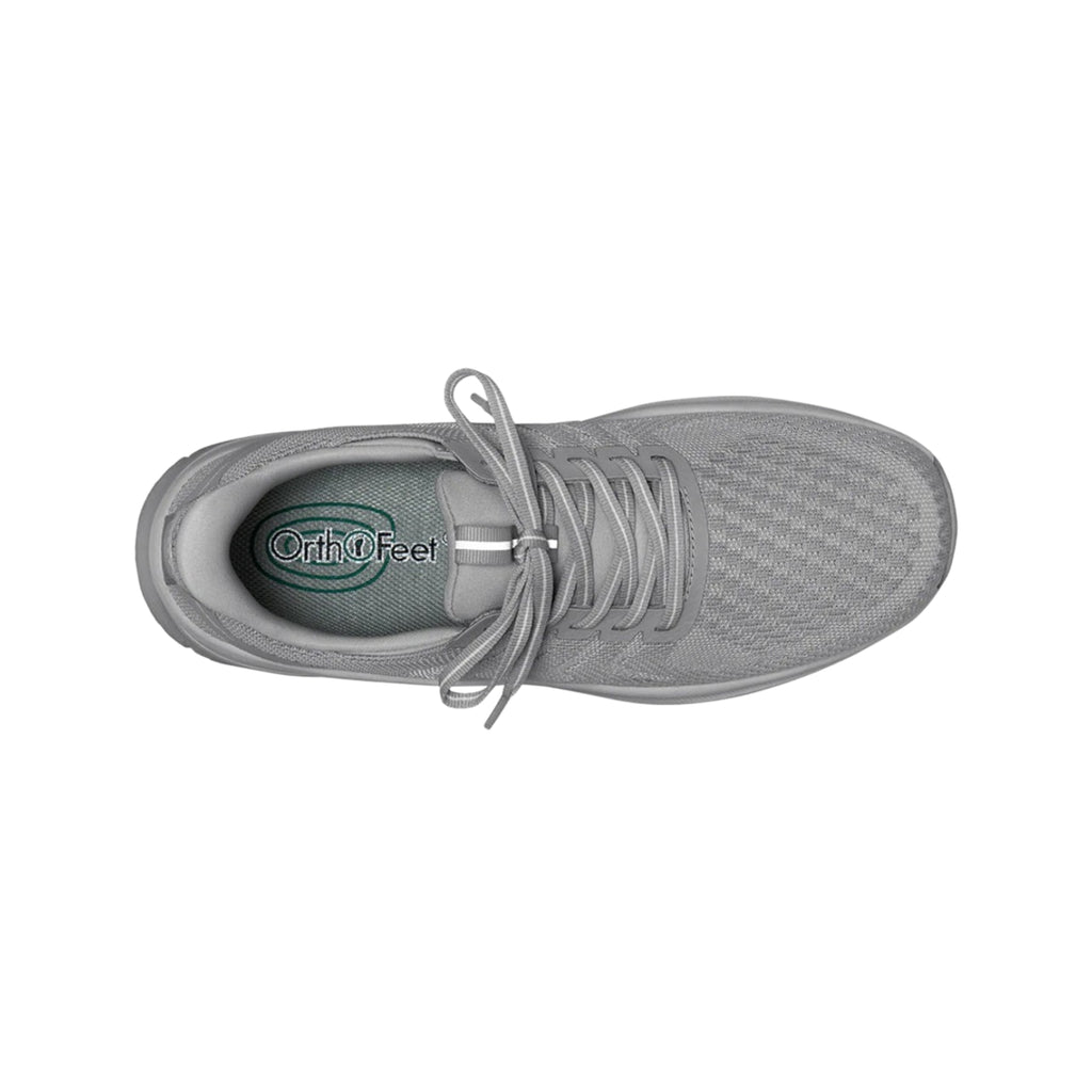 Orthofeet Tilos Men’s Hands-Free Plantar Fasciitis Sneakers – Gray/Gray