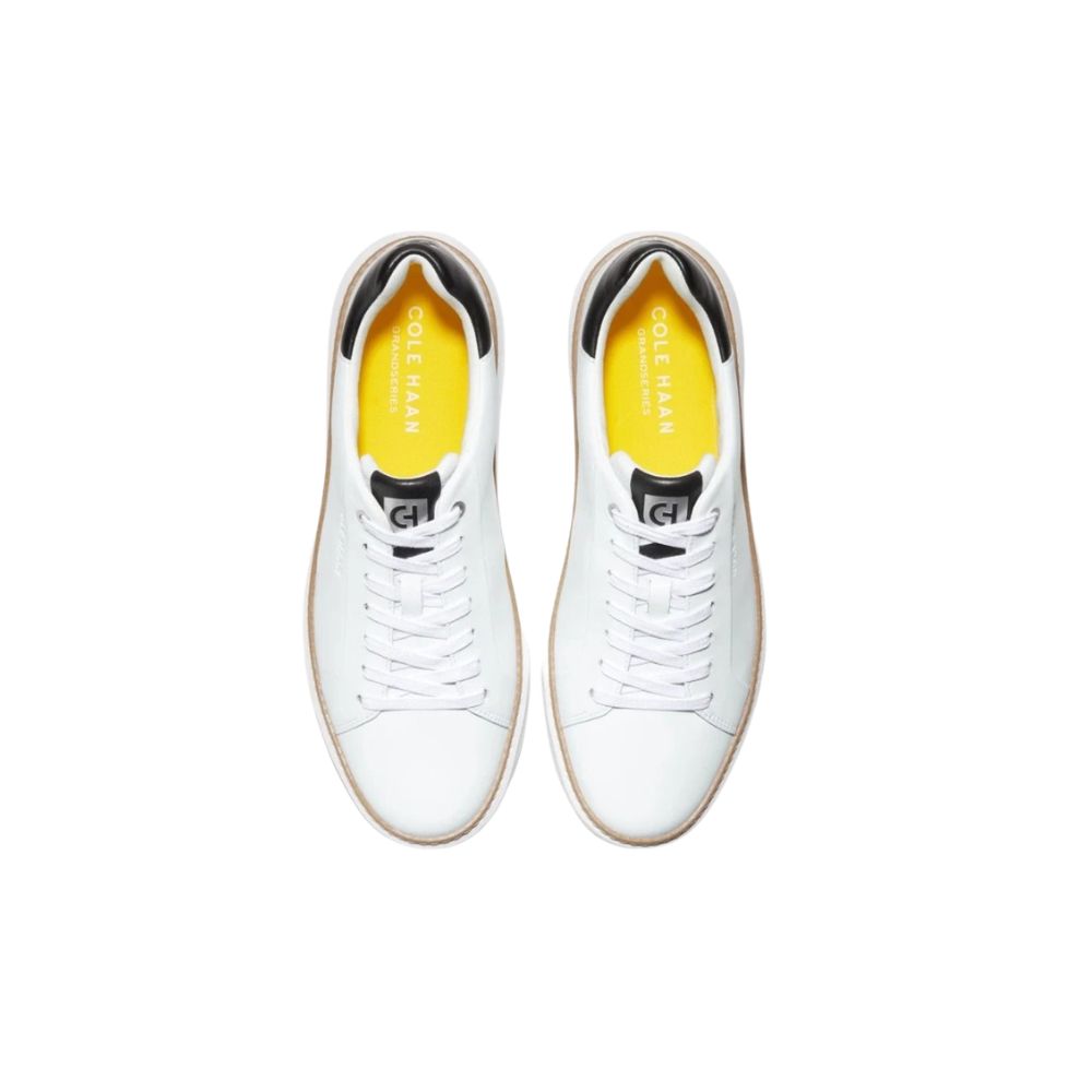 Cole Haan Men’s GrandPrø Topspin Leather Sneakers – Optic White/Black