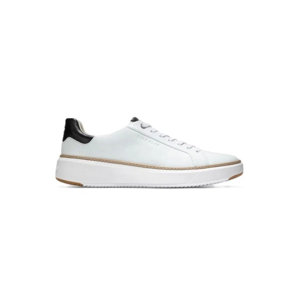 Cole Haan Men’s GrandPrø Topspin Leather Sneakers – Optic White/Black
