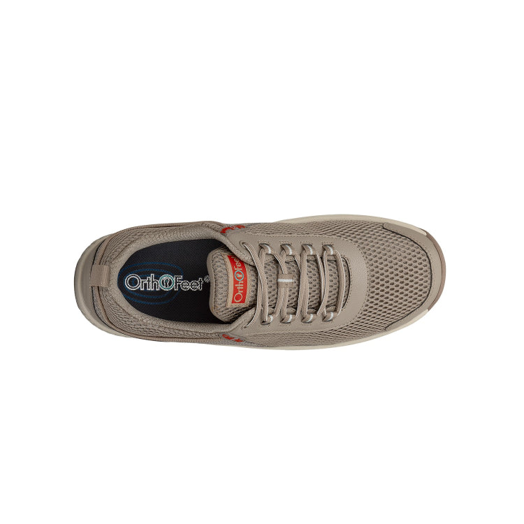 Orthofeet Shoe Edgewater Women’s Comfort Walking Shoe - Taupe - Generous Fit