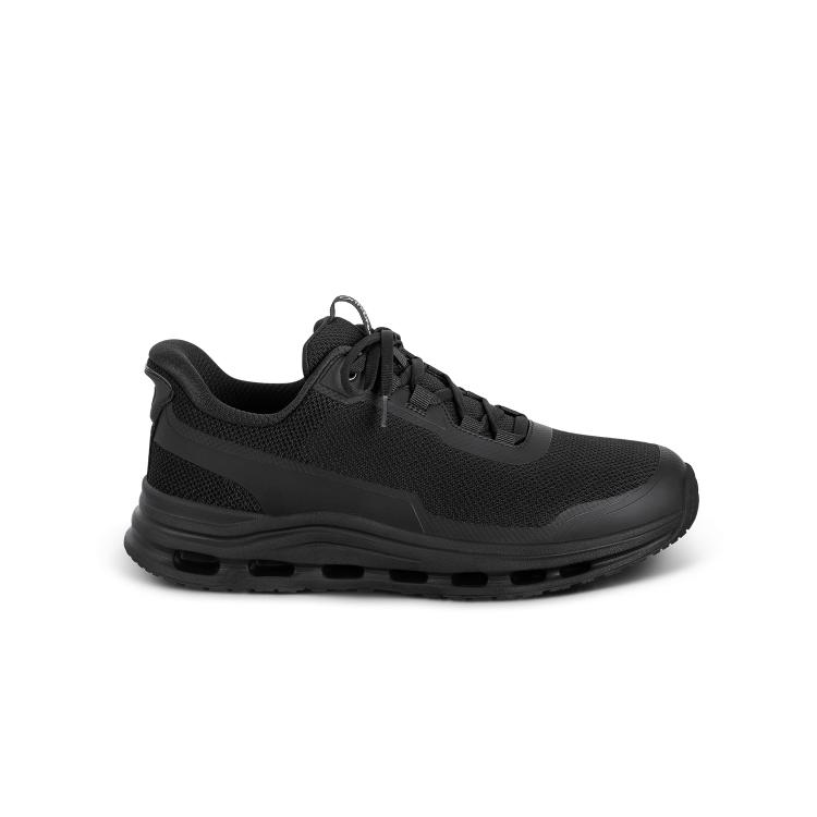 Orthofeet Shoe Journey Men’s Hands-Free Sneaker - Black/Black  - Ergonomic Slip-On