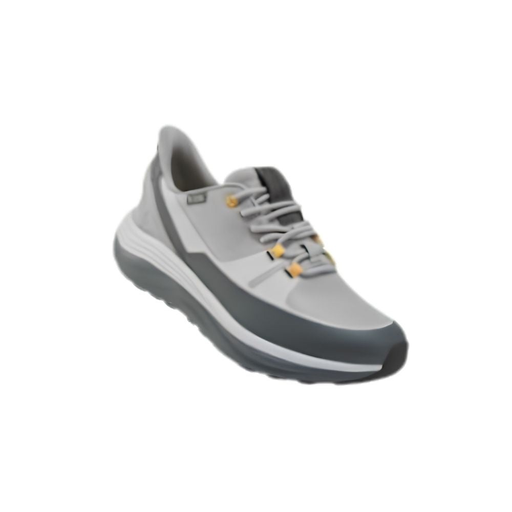 Kizik Men's London AT Hands Free Leather All Terrain Sneakers-Alloy/Poppyseed