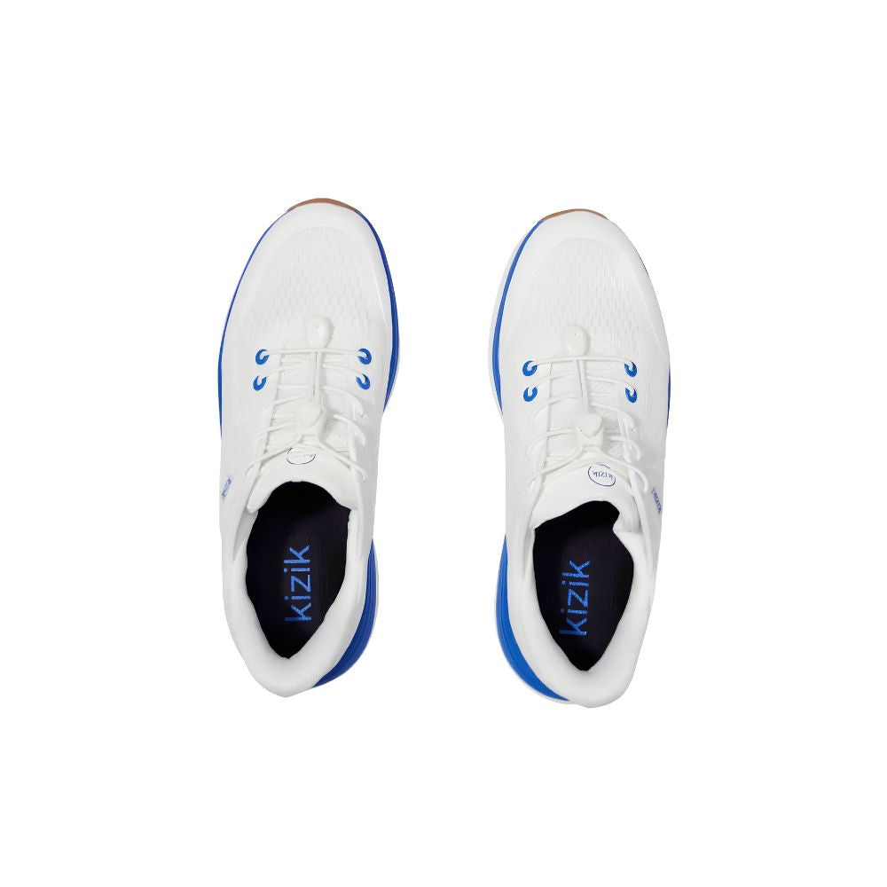 Kizik Men’s London Hands-Free Slip-On Sneakers – Bright White / Supersonic