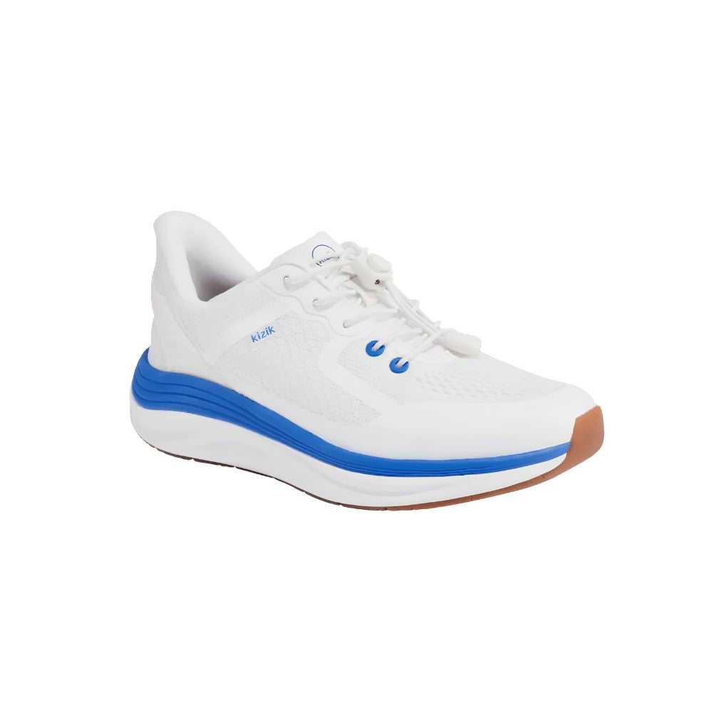Kizik Men’s London Hands-Free Slip-On Sneakers – Bright White / Supersonic