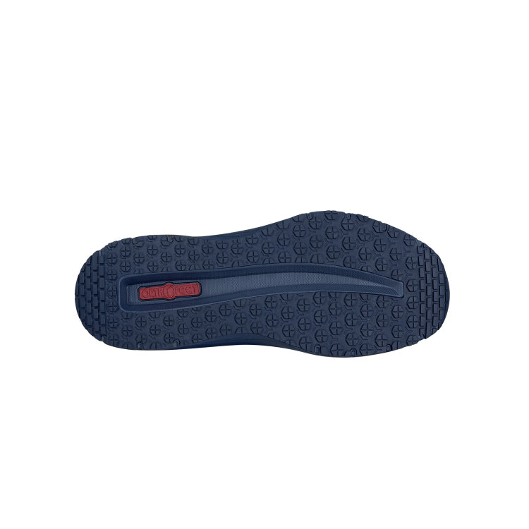 Orthofeet Race Men’s Comfort Walking Shoe - Gray/Navy  - Spacious Fit Athletic Sneaker