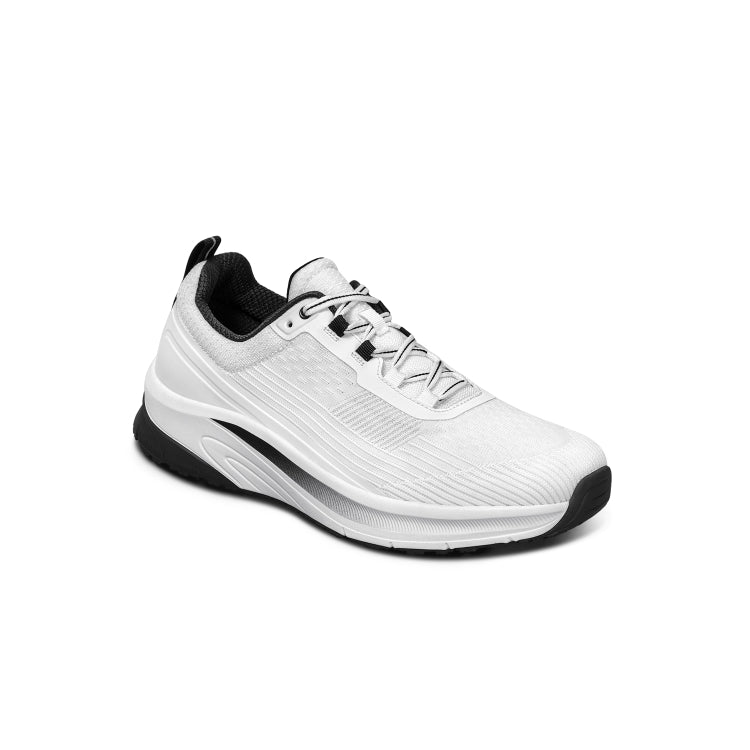Orthofeet Race Men’s Comfort Walking Shoe - White  - Spacious Fit Athletic Sneaker