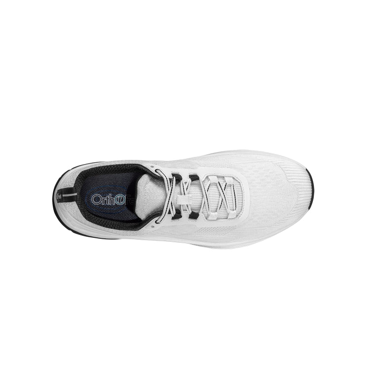 Orthofeet Race Men’s Comfort Walking Shoe - White  - Spacious Fit Athletic Sneaker