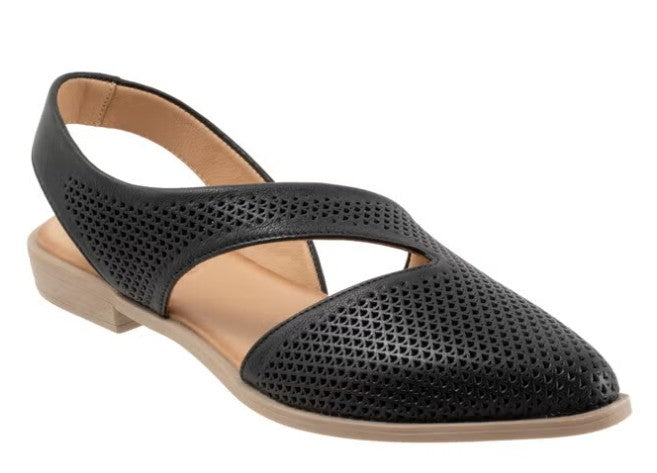 Bueno Women's Bianca Perf Leather Sandal - Black