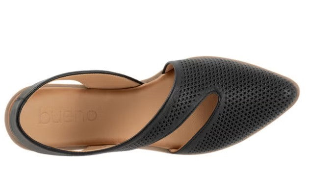 Bueno Women's Bianca Perf Leather Sandal - Black