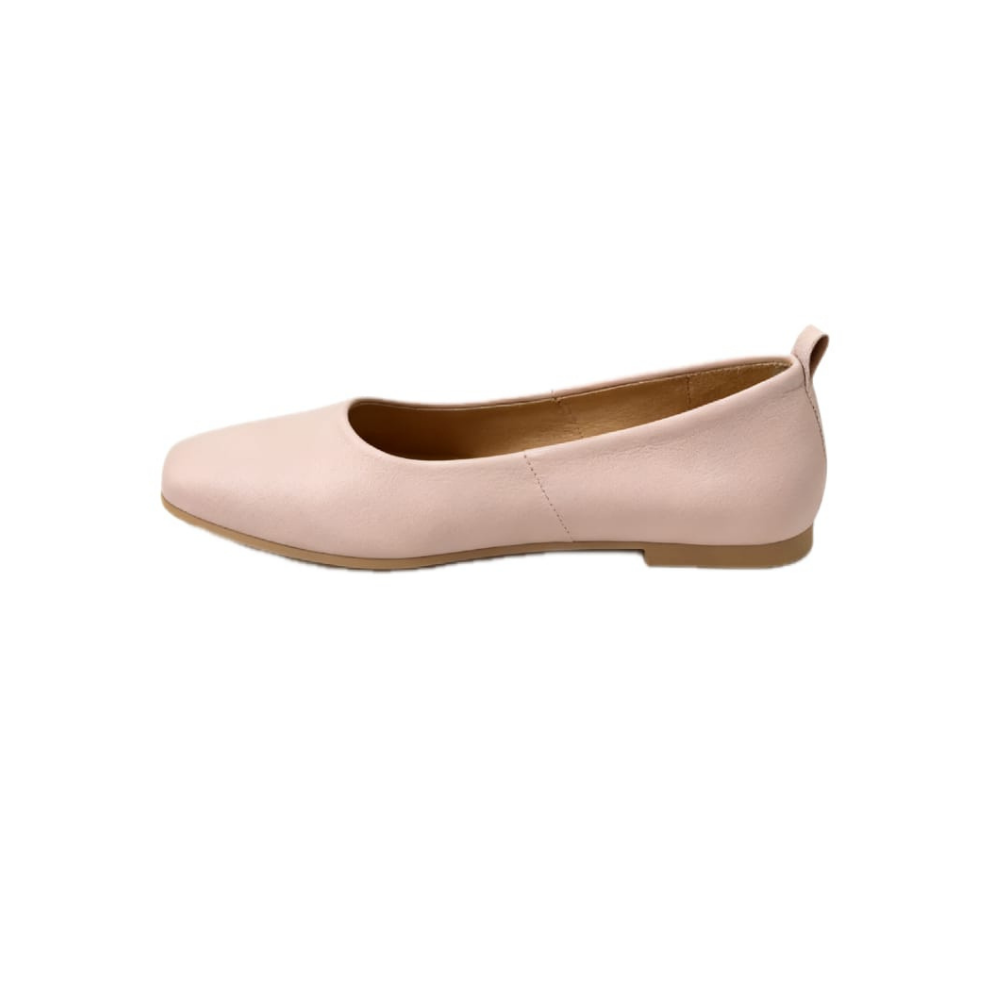 Bueno Women's Elizabeth Leather Square-Toe Ballet Flats - Pale Pink