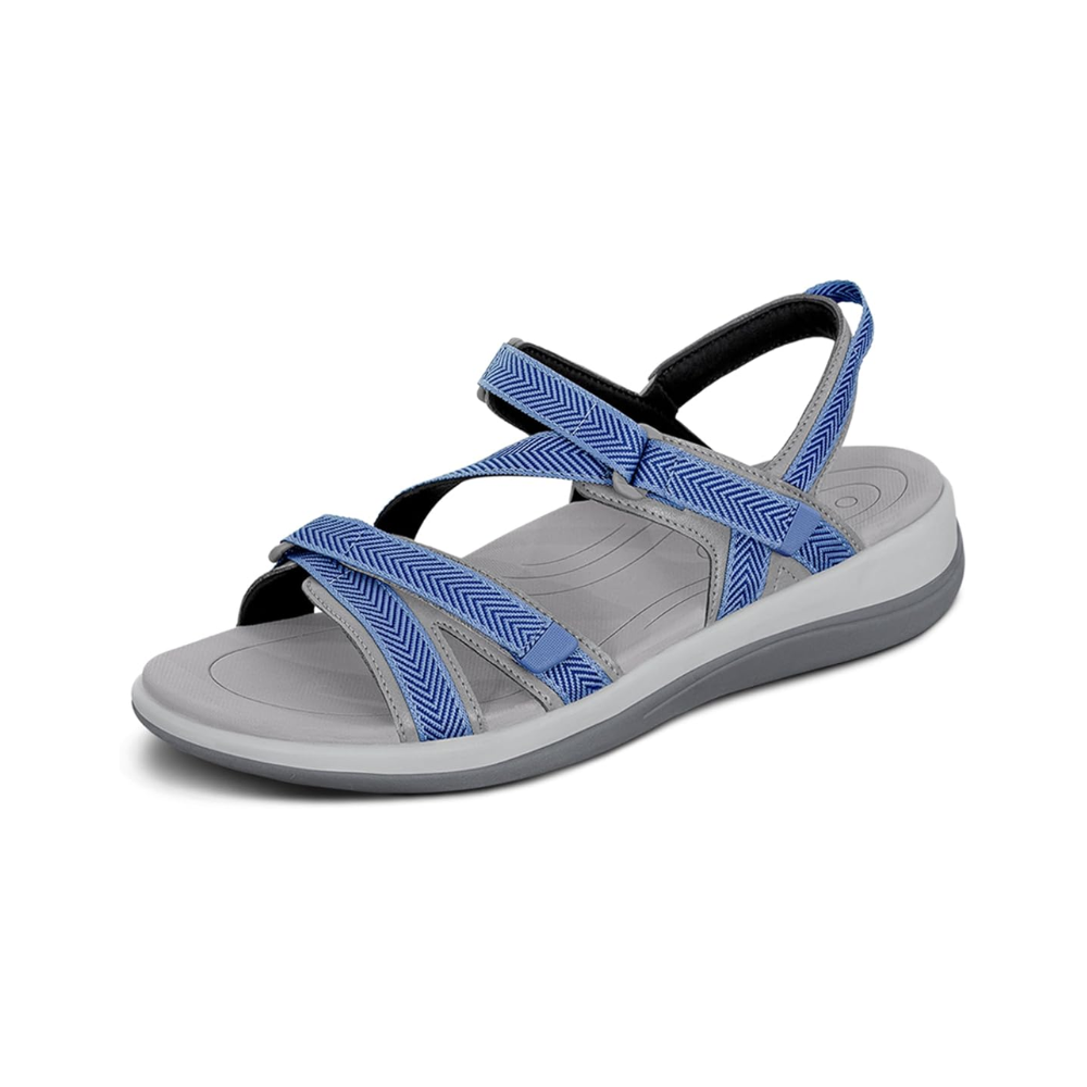 Orthofeet Women Comfort Lake Blue Adjustable Water Friendly Sandal
