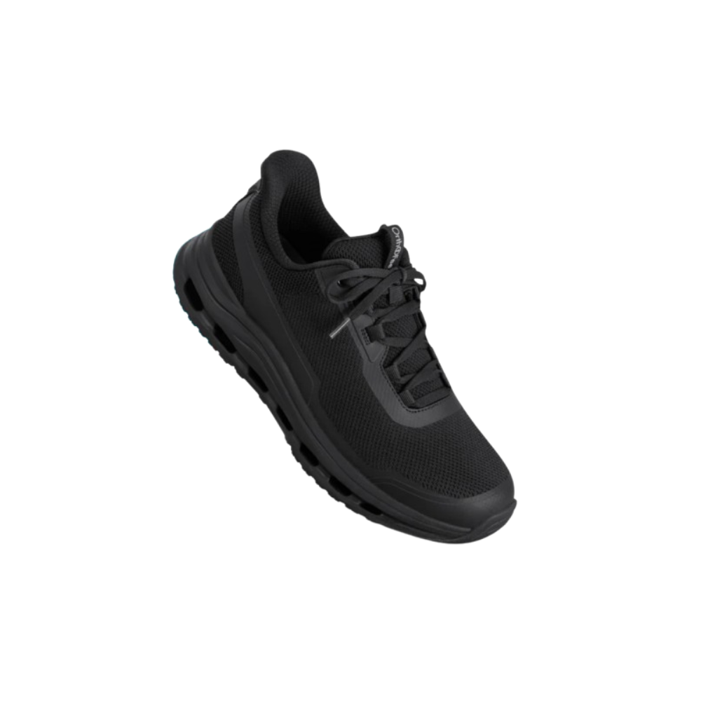 Orthofeet Shoe Journey Men’s Hands-Free Sneaker - Black/Black  - Ergonomic Slip-On