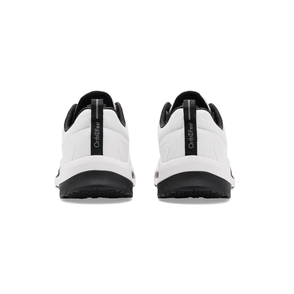 Orthofeet Race Men’s Comfort Walking Shoe - White  - Spacious Fit Athletic Sneaker