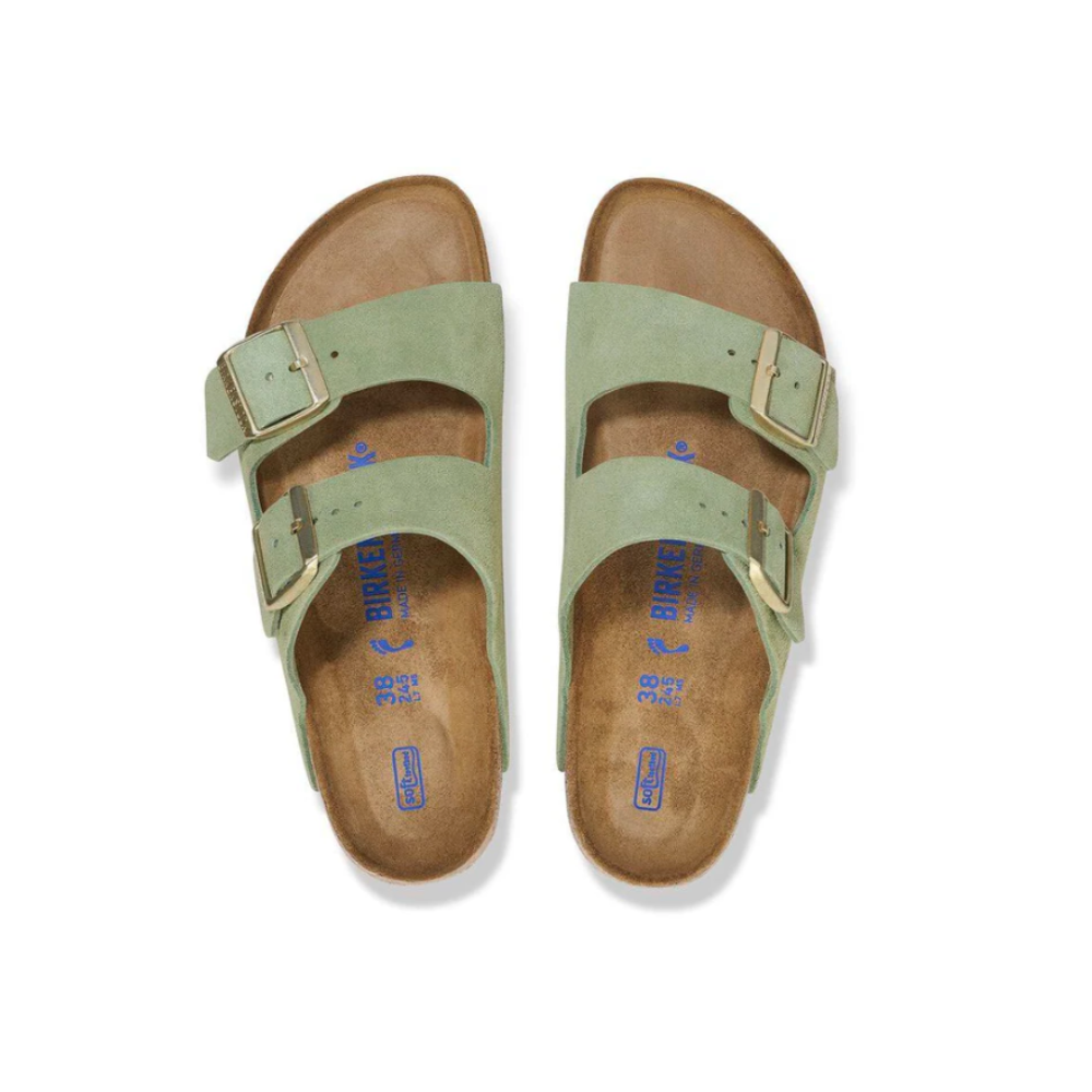 Birkenstock Arizona Soft Footbed Suede Leather Green Tea Unisex Sandal