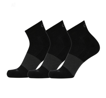 OS1st Wicked Comfort Socks | 1/4 Crew Black Socks