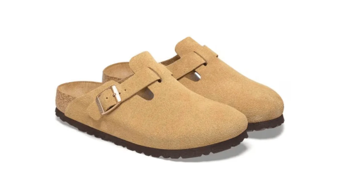 Birkenstock Boston BS Suede Unisex Sandals - Latte Cream