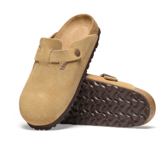 Birkenstock Boston BS Suede Unisex Sandals - Latte Cream