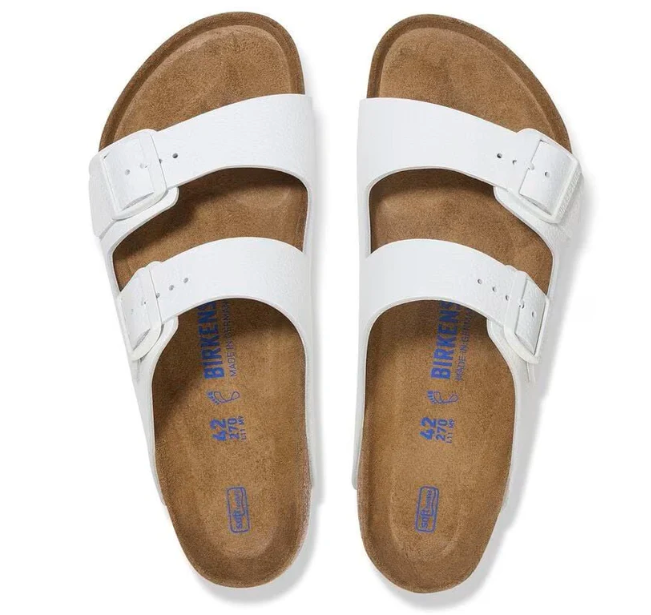 Birkenstock Arizona Soft Footbed White Leather Unisex Sandal