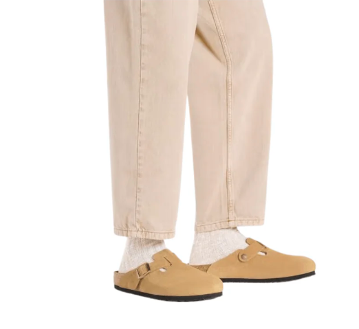 Birkenstock Boston BS Suede Unisex Sandals - Latte Cream
