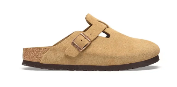 Birkenstock Boston BS Suede Unisex Sandals - Latte Cream