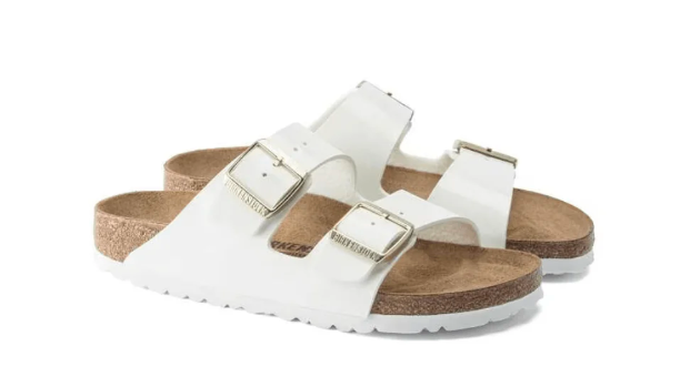 Birkenstock Unisex Arizona Birko Flor Sandals - Patent White