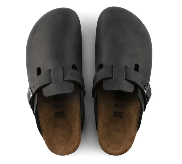 Birkenstock Unisex Boston BS Oiled Leather Clog Sandal - Black