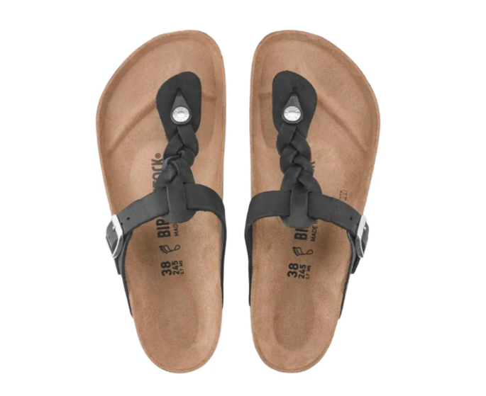 Birkenstock Gizeh Braided - Black Leather Sandals