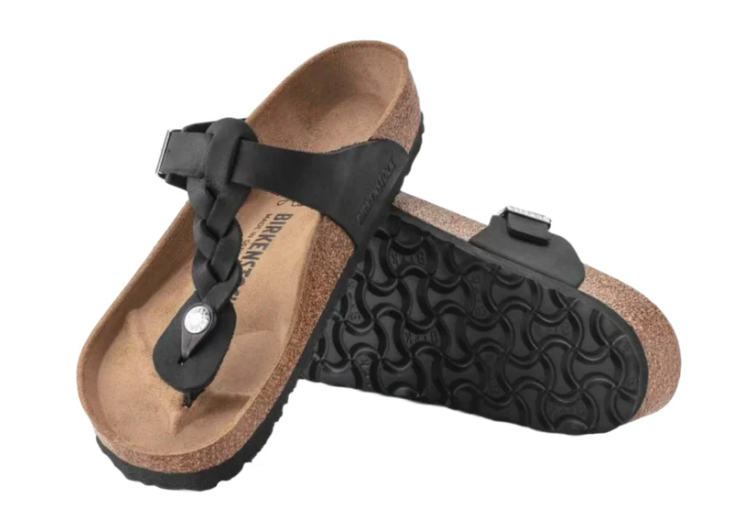 Birkenstock Gizeh Braided - Black Leather Sandals