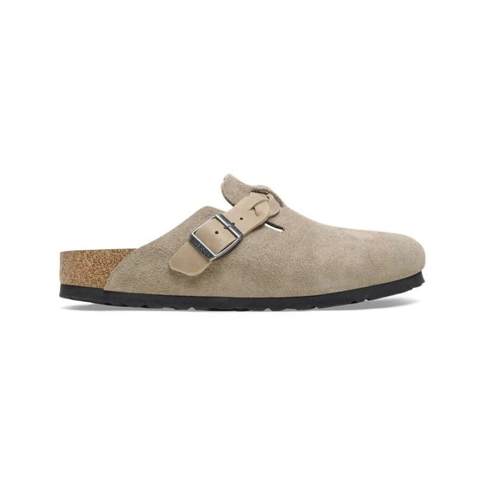 Birkenstock Boston Braid Suede Leather Taupe Unisex Clog Sandal