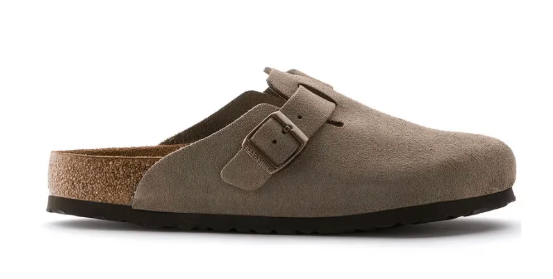 Birkenstock Boston Soft footbed Suede Leather Unisex Clog Sandal - Taupe
