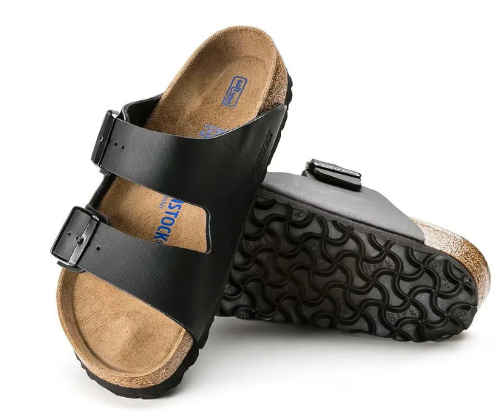 Birkenstock Arizona Birko-Flor - Black Leather Unisex Sandal Soft Footbed