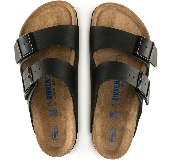 Birkenstock Arizona Birko-Flor - Black Leather Unisex Sandal Soft Footbed