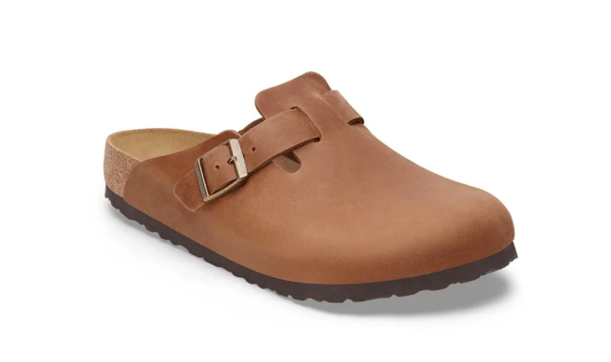 Birkenstock Boston BS Oiled Leather Clog Sandals - Cognac