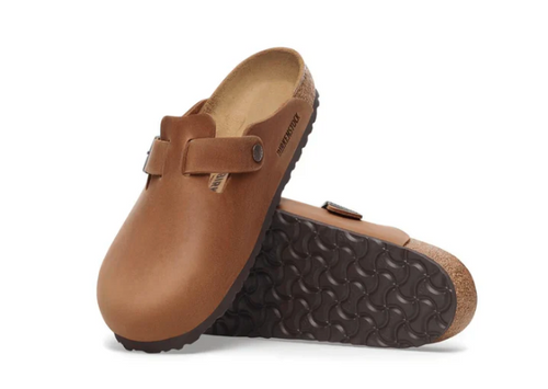 Birkenstock Boston BS Oiled Leather Clog Sandals - Cognac