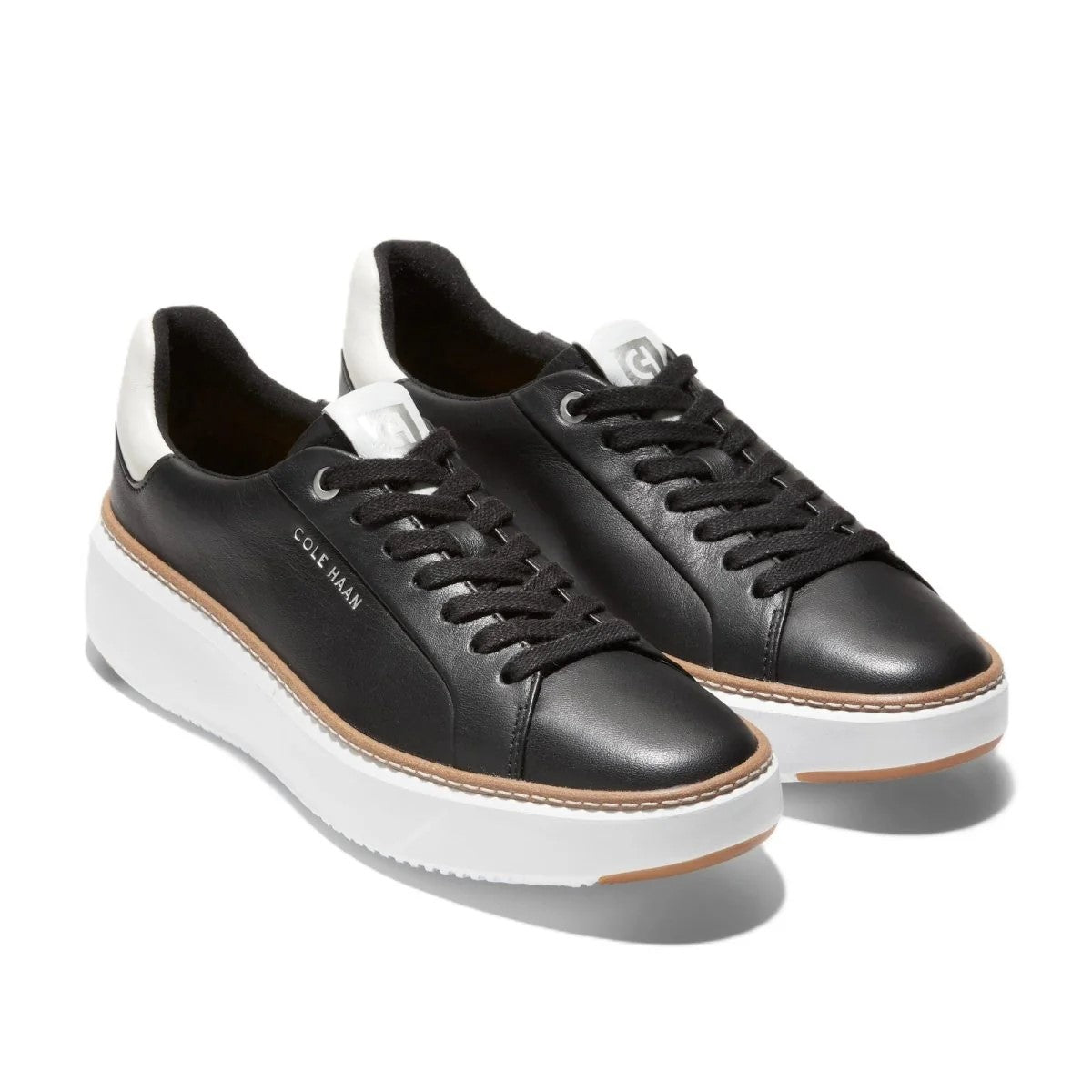 Cole Haan Women's Grandpro Topspin Black / White / Yellow Sneaker