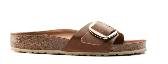 Birkenstock Madrid Big Buckle Sandals – Cognac Oiled Leather (Narrow Fit)