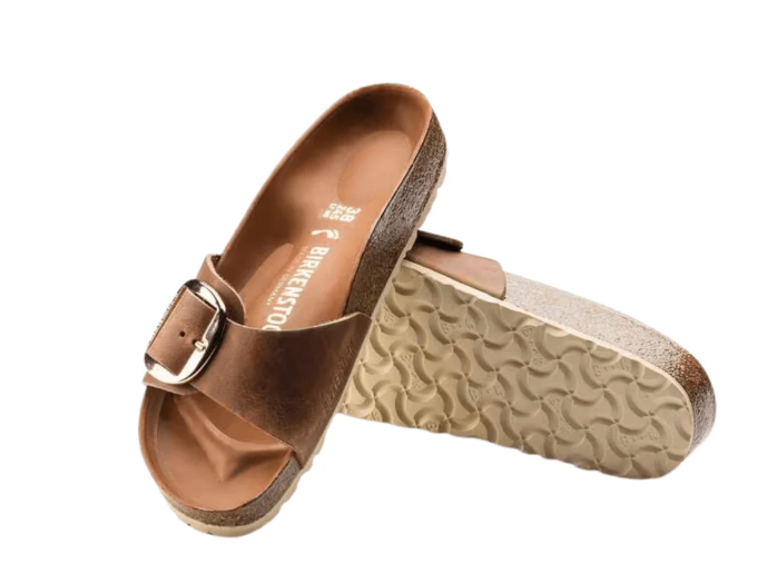 Birkenstock Madrid Big Buckle Sandals – Cognac Oiled Leather (Narrow Fit)