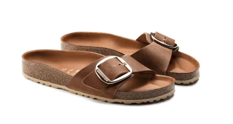 Birkenstock Madrid Big Buckle Sandals – Cognac Oiled Leather (Narrow Fit)