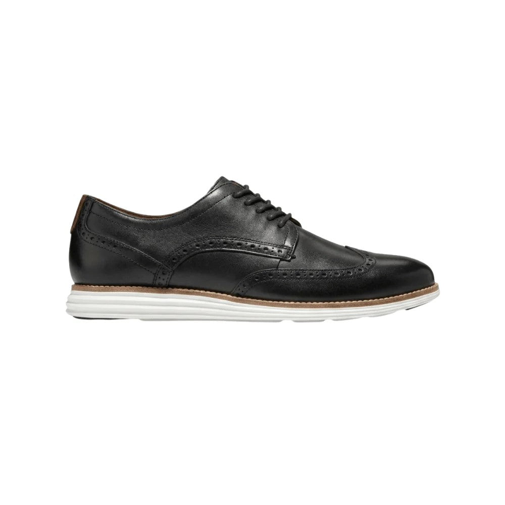 Cole Haan Men Original Grand Wingtip Oxford Leather Black White Shoes