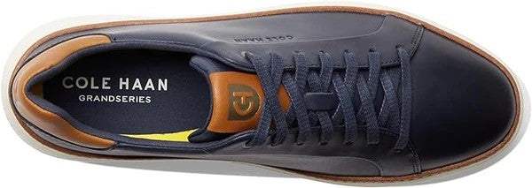 Cole Haan Men's Grandpro TopSpin Sneaker Navy Blazer Leather/British Tan/Ivory
