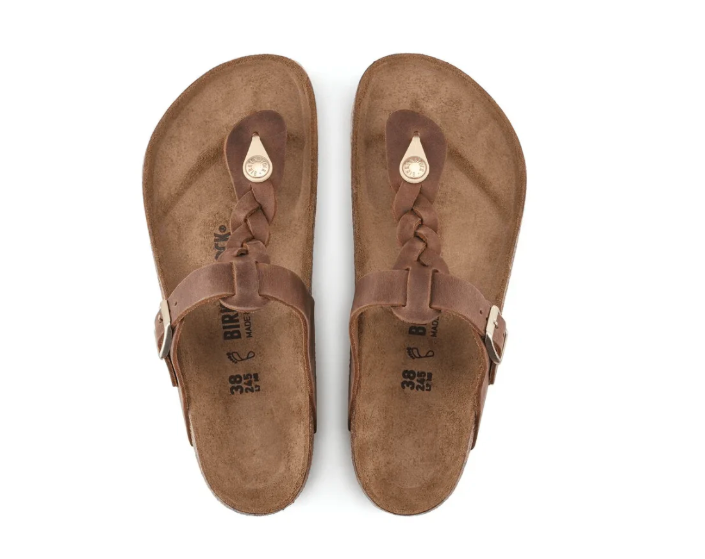 Birkenstock Gizeh Braid Cognac Oil - Leather Unisex Sandal