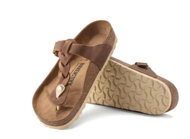 Birkenstock Gizeh Braid Cognac Oil - Leather Unisex Sandal