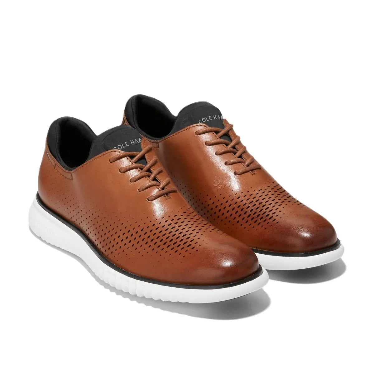 Cole Haan Men's 2. Zerogrand Laser Wing Oxford British Tan-Ivory Shoes