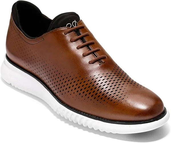 Cole Haan Men's 2. Zerogrand Laser Wing Oxford British Tan-Ivory Shoes