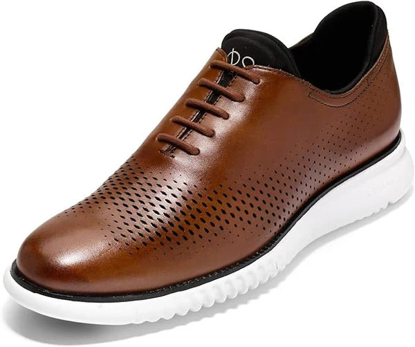 Cole Haan Men's 2. Zerogrand Laser Wing Oxford British Tan-Ivory Shoes